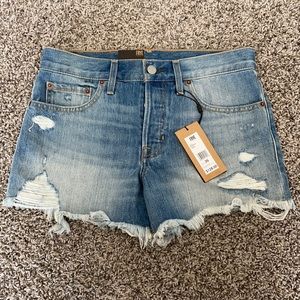 Frye denim cutoffs.